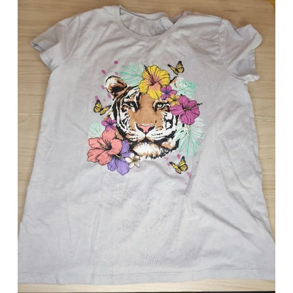 Bundle of 3 Cat & Jack Lot of 3 Girls Large 10/12 Pink,Blue Tiger,Bunny,Shark